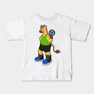 Giraffe as Volleyball player with Volleyball Kids T-Shirt